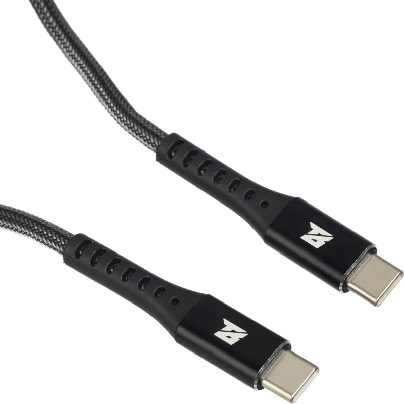 Кабель 60W, 3A, 1м, Type-C to Type-C,  нейл, черный BT-JCBL-010/U210CC - фото 1