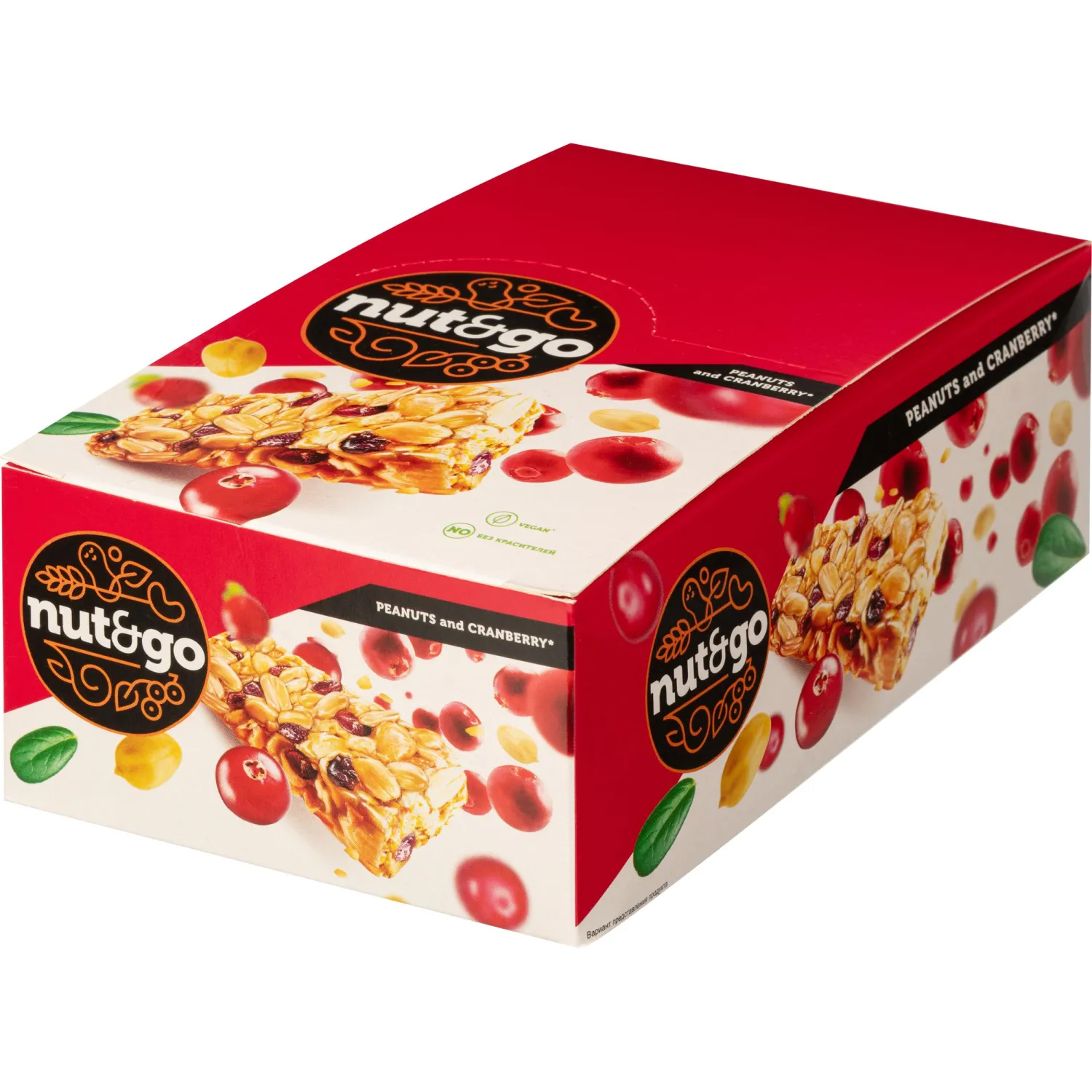 Батончик ореховый Nut N Go, 42гХ18шт/уп с арахисом и клюквой ВК248 - фото 2