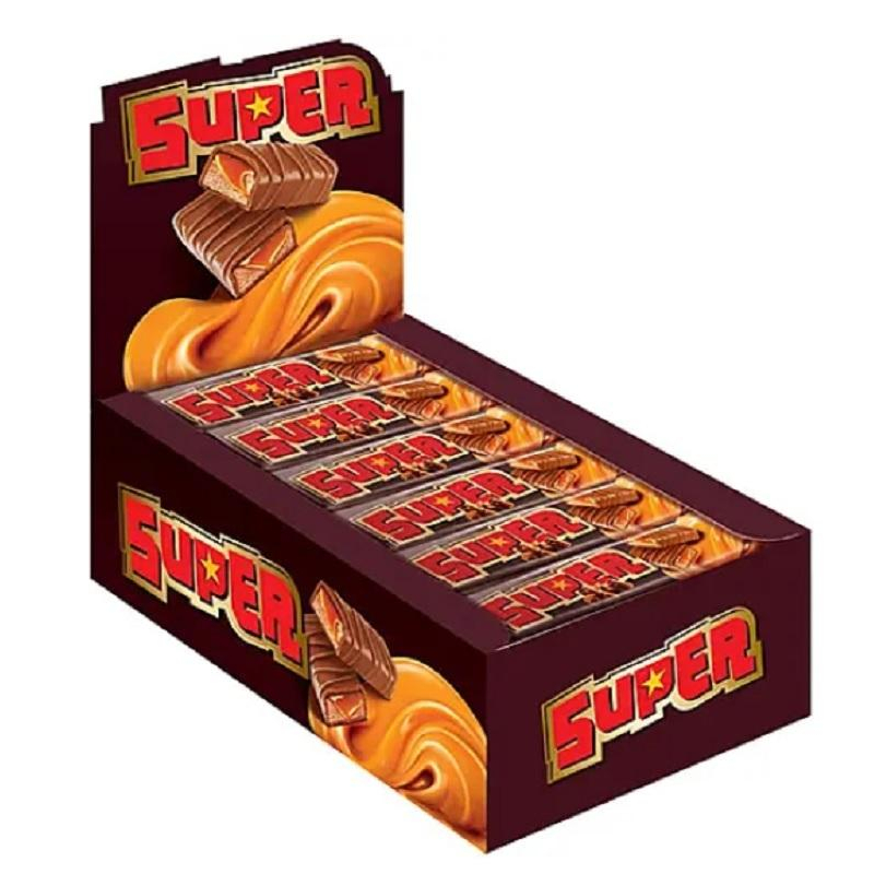 Шоколадный батончик Super с нугой и мягкой карамелью, 40гХ18шт/уп - фото 1