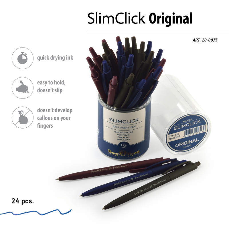Ручка шариковая автомат. SlimClick.ORIGINAL 0,5мм синяя,в асс 20-0075 - фото 8