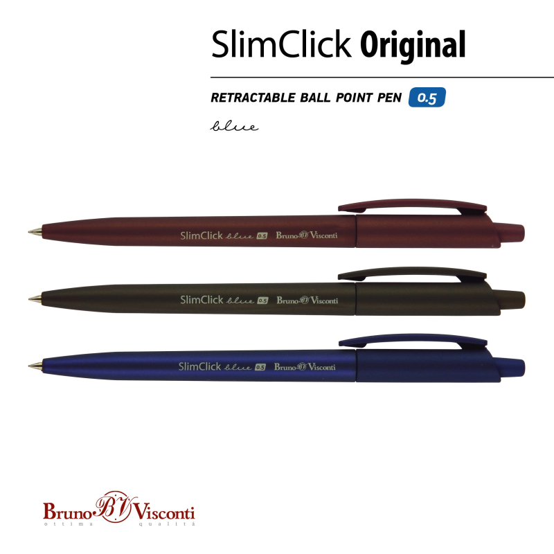 Ручка шариковая автомат. SlimClick.ORIGINAL 0,5мм синяя,в асс 20-0075 - фото 9