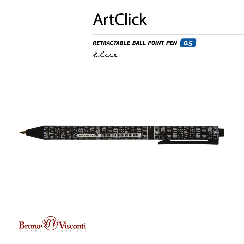 Ручка шариковая автомат. ArtClick.Буквы 0,5мм синяя 20-0281/08 - фото 2