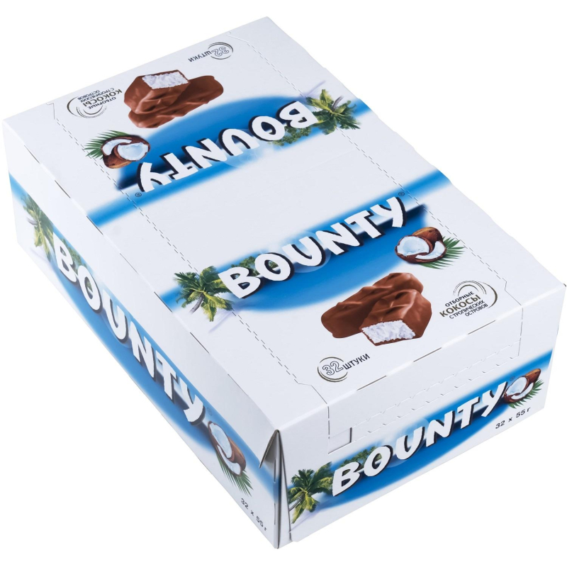 Шоколадный батончик Bounty с мякотью кокоса, 55гх32шт/уп - фото 4