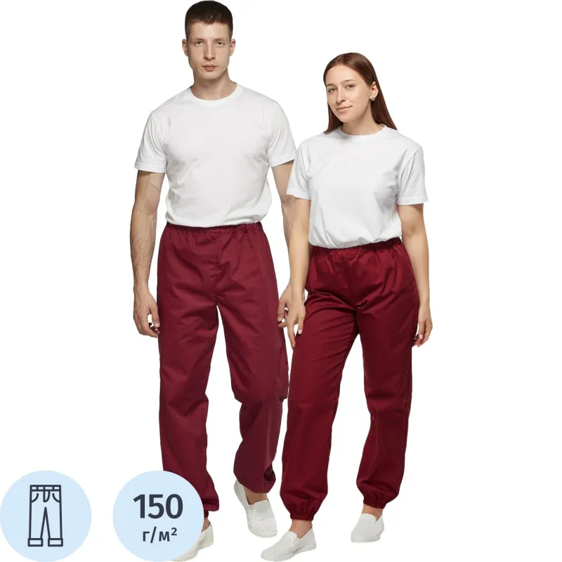 Брюки универсальные сат у17 ХАССП бордо 104-108/170-176 - фото 1