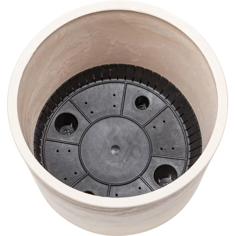 Горшок д/растений с вклад.конт.воды Круг.,ПЕСОЧНЫЙ (БЕЖЕВЫЙ),30л,H-16G35 - фото 2