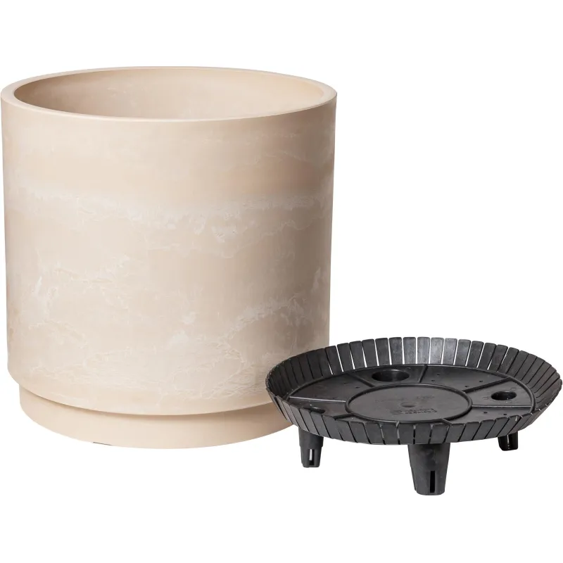Горшок д/растений с вклад.конт.воды Круг.,ПЕСОЧНЫЙ (БЕЖЕВЫЙ),30л,H-16G35 - фото 3