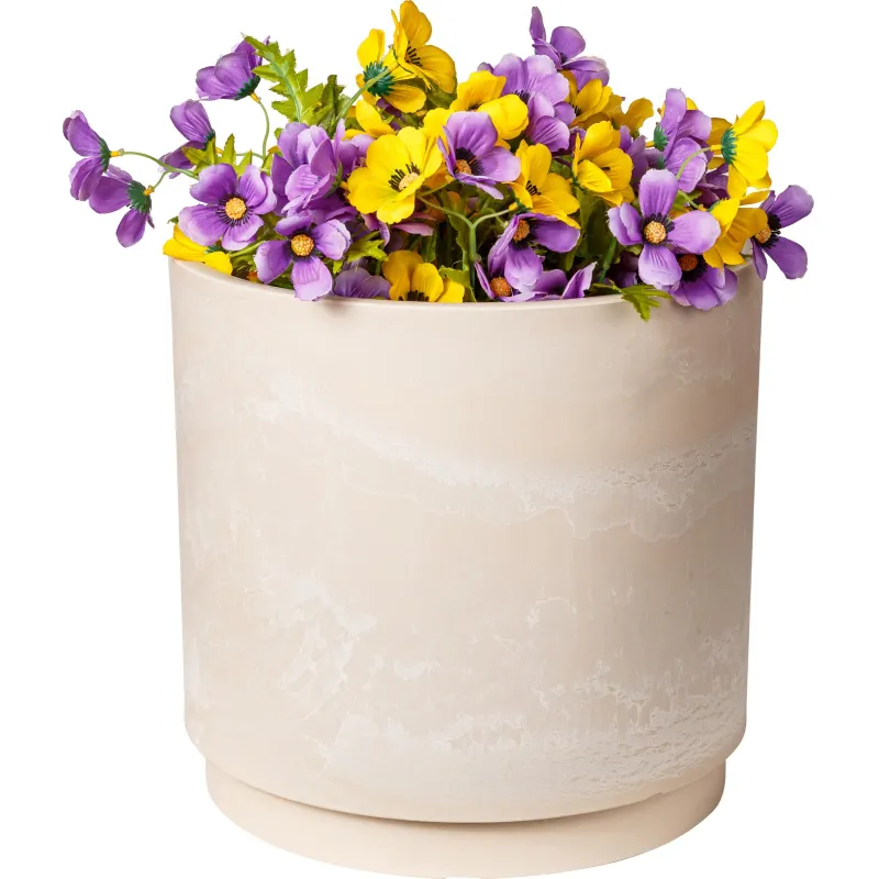 Горшок д/растений с вклад.конт.воды Круг.,ПЕСОЧНЫЙ (БЕЖЕВЫЙ),30л,H-16G35 - фото 4