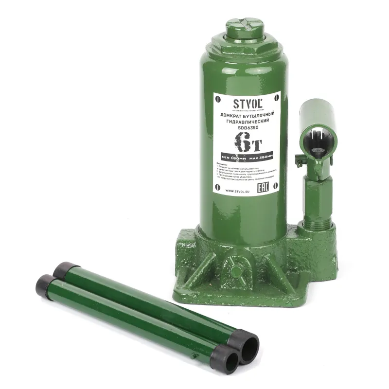 Домкрат бутылочный Stvol 6т 180-350 мм (SDB6350) - фото 1