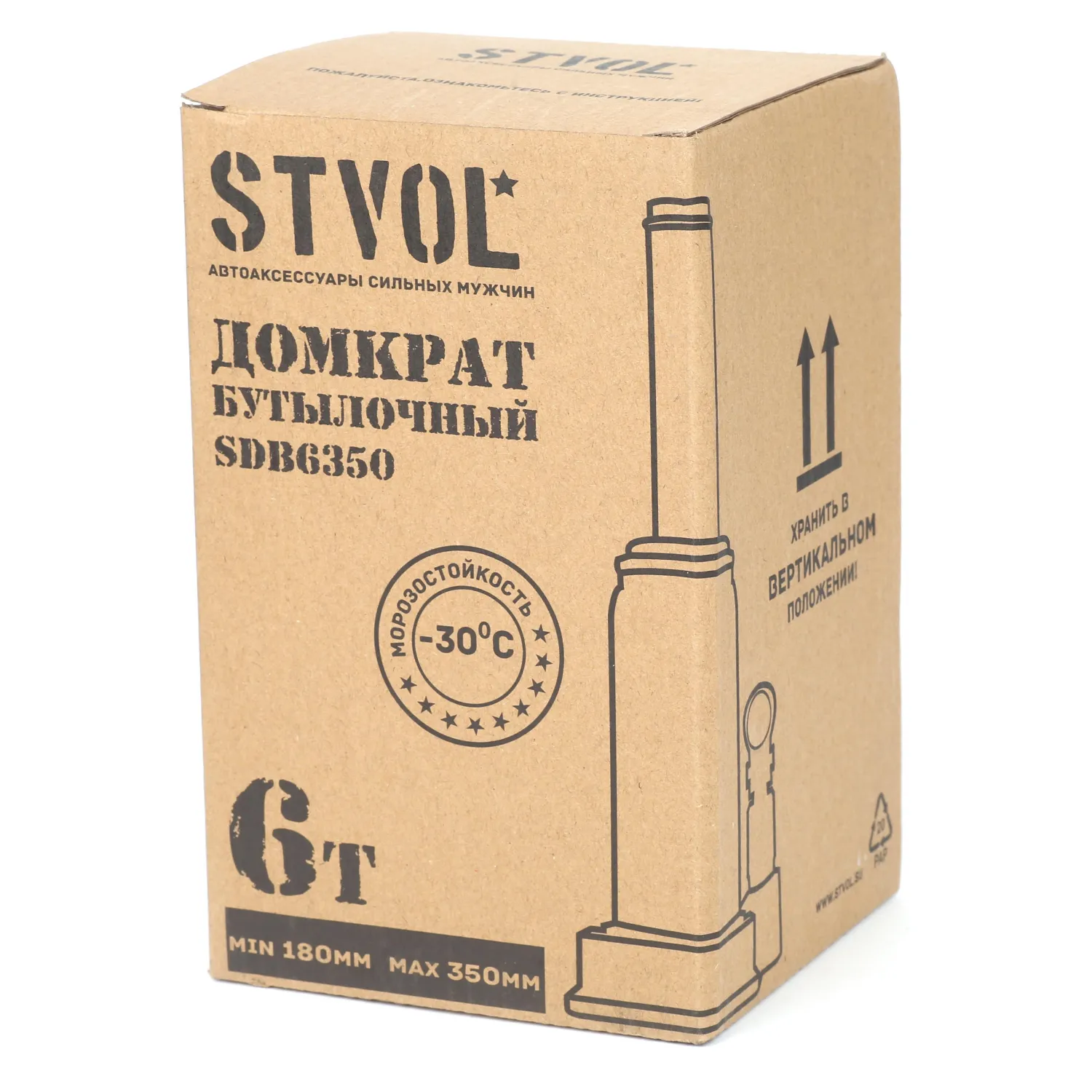 Домкрат бутылочный Stvol 6т 180-350 мм (SDB6350) - фото 2