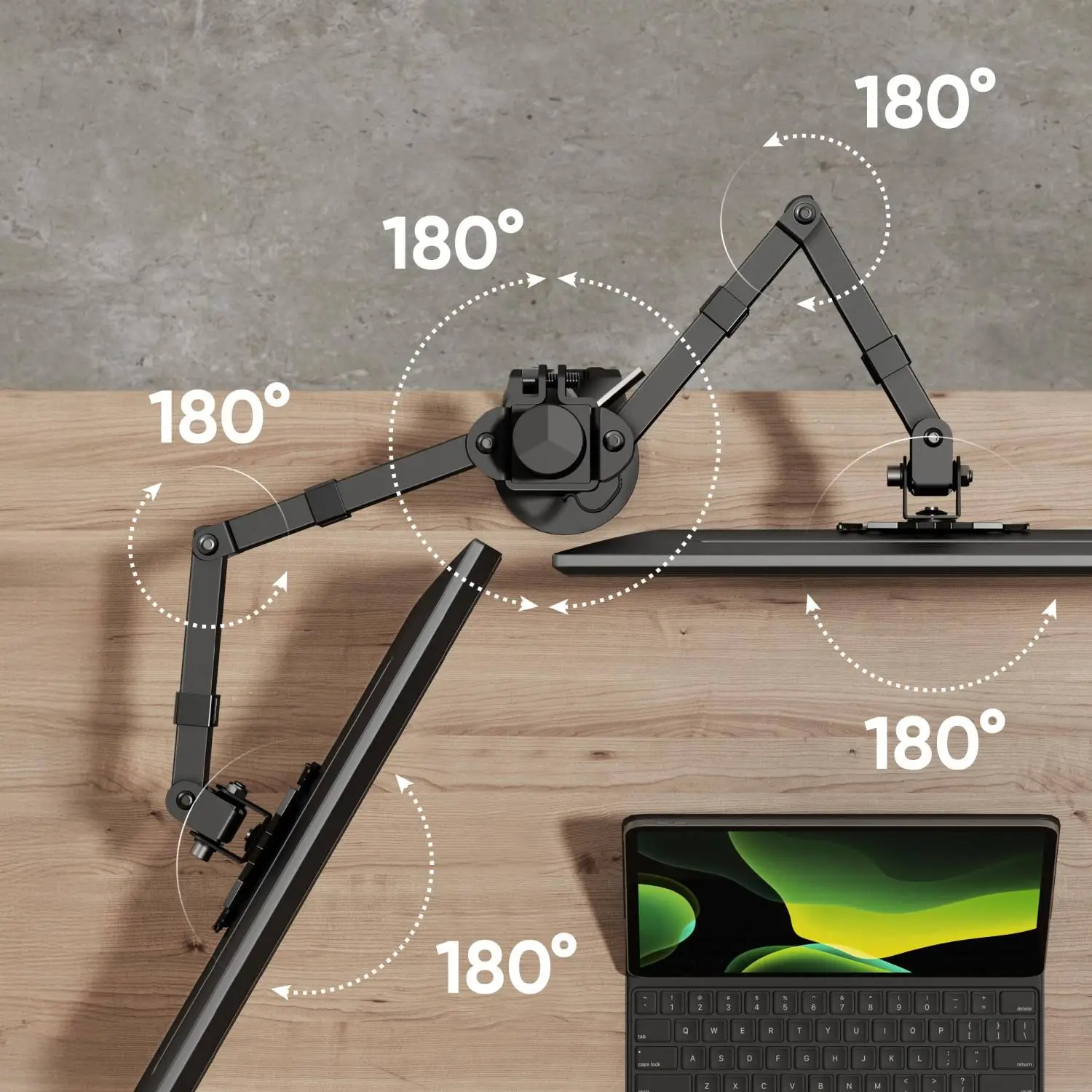 Кронштейн настольный для 2х мониторов ONKRON D221E, 13-32, черный - фото 10
