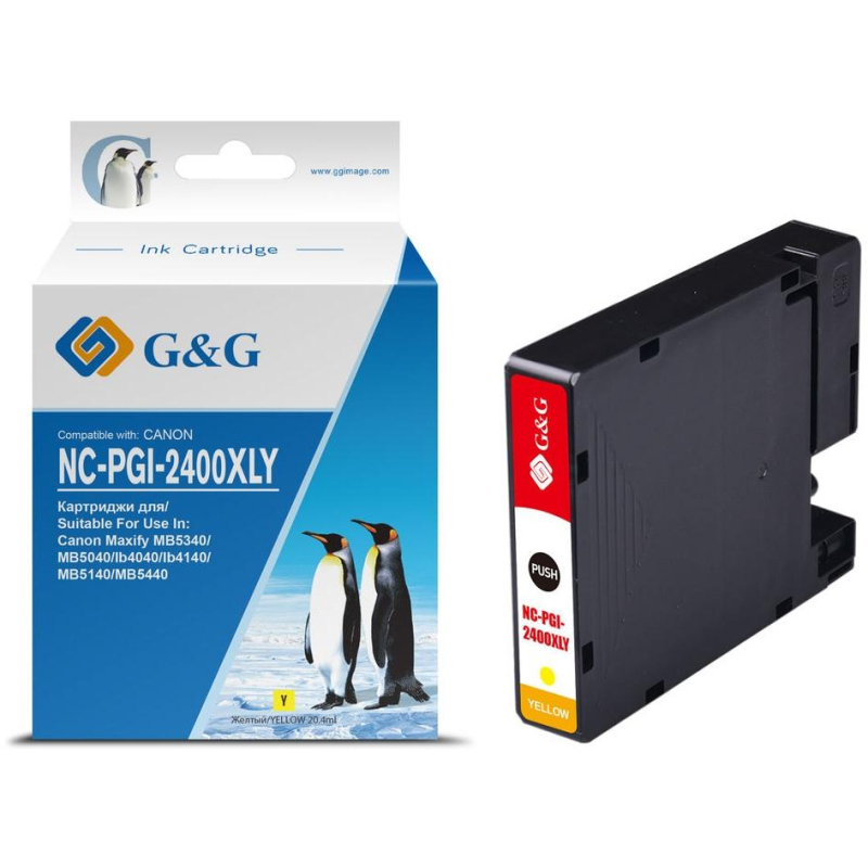 Картридж струйный G&amp;G PGI-2400XL Y жел. для Canon MAXIFY iB4040/ МВ5040 - фото 1