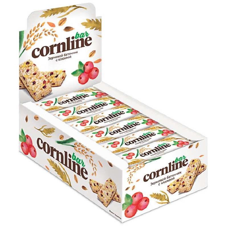 Батончик Cornline из цел. злаков клюква, 30гх18шт/уп (ВК246) - фото 1