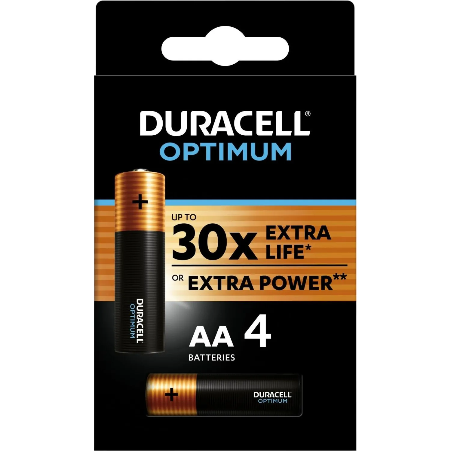 Батарейка DURACELL Optimum АА/LR6-4BL уп/4шт - фото 1