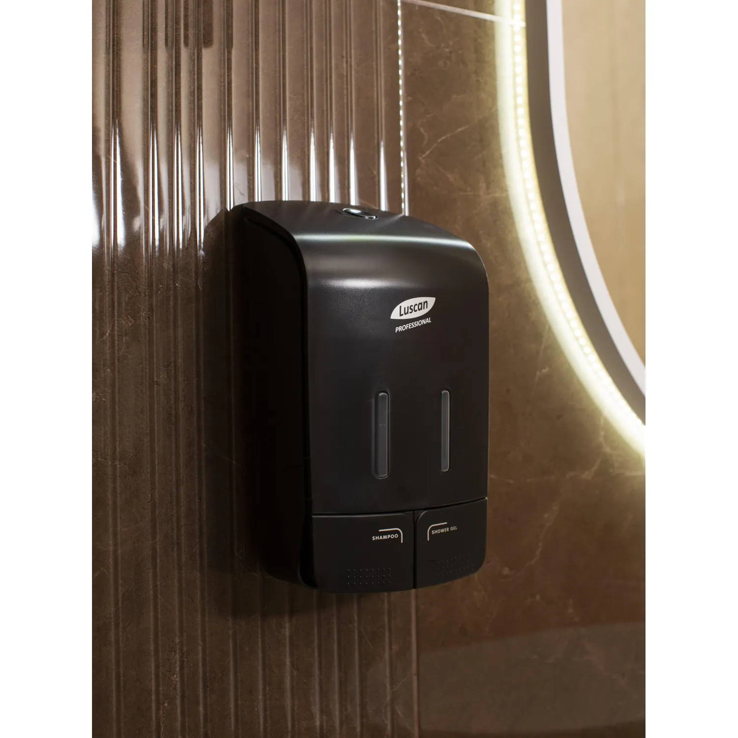 Дозатор для жидкого мыла Luscan Prof Etalon 2x550мл черный 151052 - фото 11