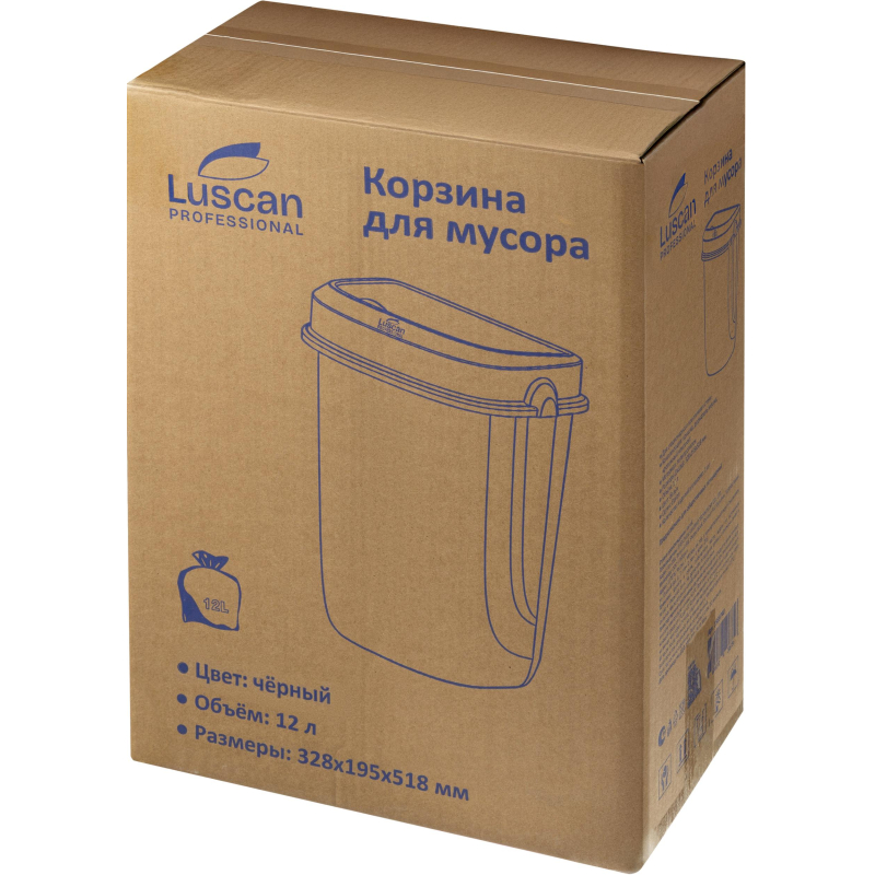 Контейнер для мусора  (корзина) Luscan Prof Etalon 12л черный 151041 - фото 8
