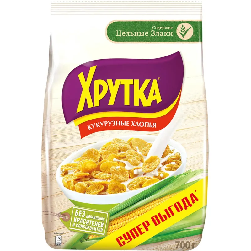 Хлопья кукурузные Хрутка хрустящие, обогащенные кальцием, 700г - фото 1