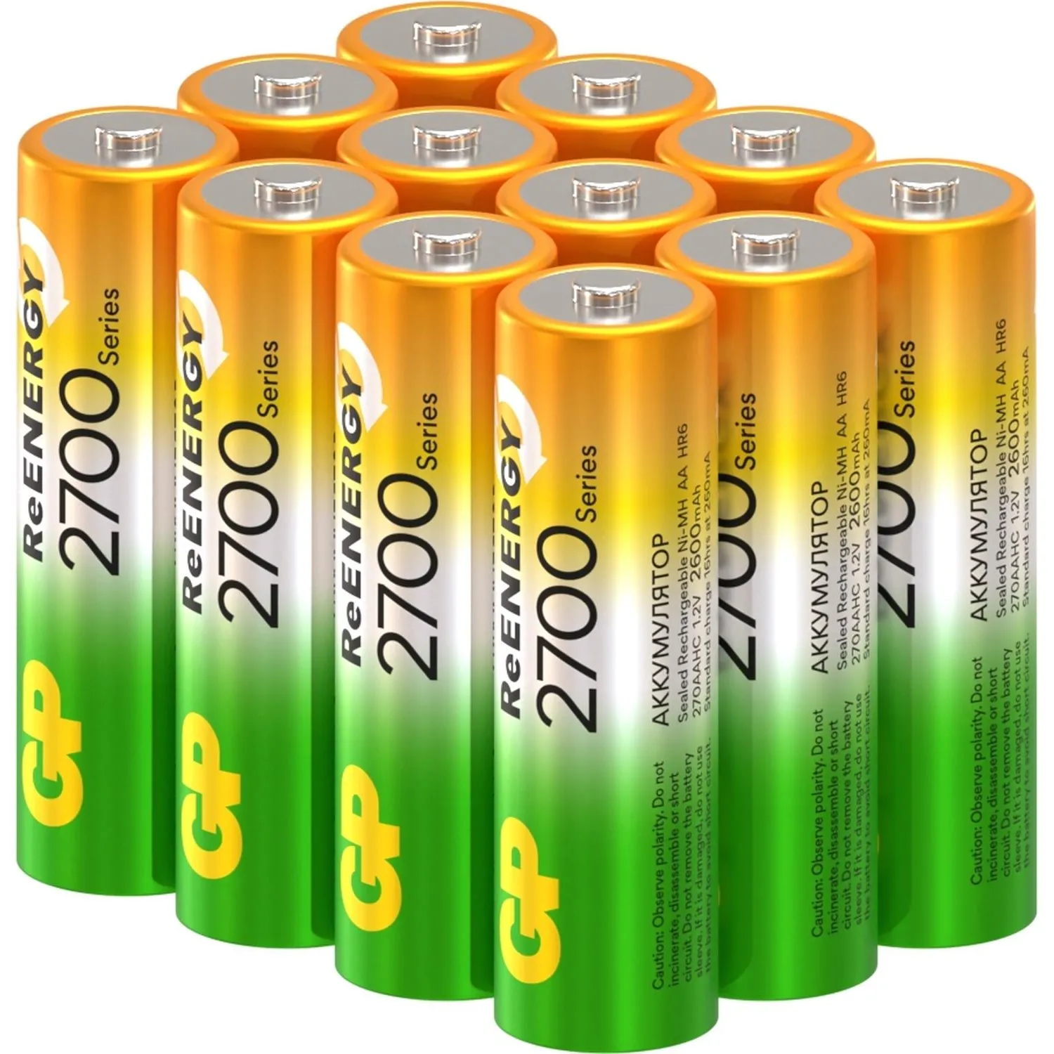 Аккумулятор GP 270AAHC-B12/270AAHCRGY-B12 /240 АА 2700 ser(min2600mAh) 12шт - фото 4