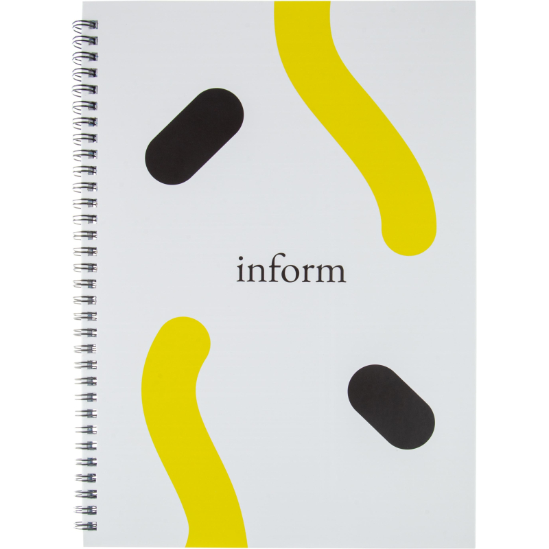 Бизнес-тетрадь Inform А4, 96л,клетка,тв.картон, мат.лам,черн.спираль - фото 1