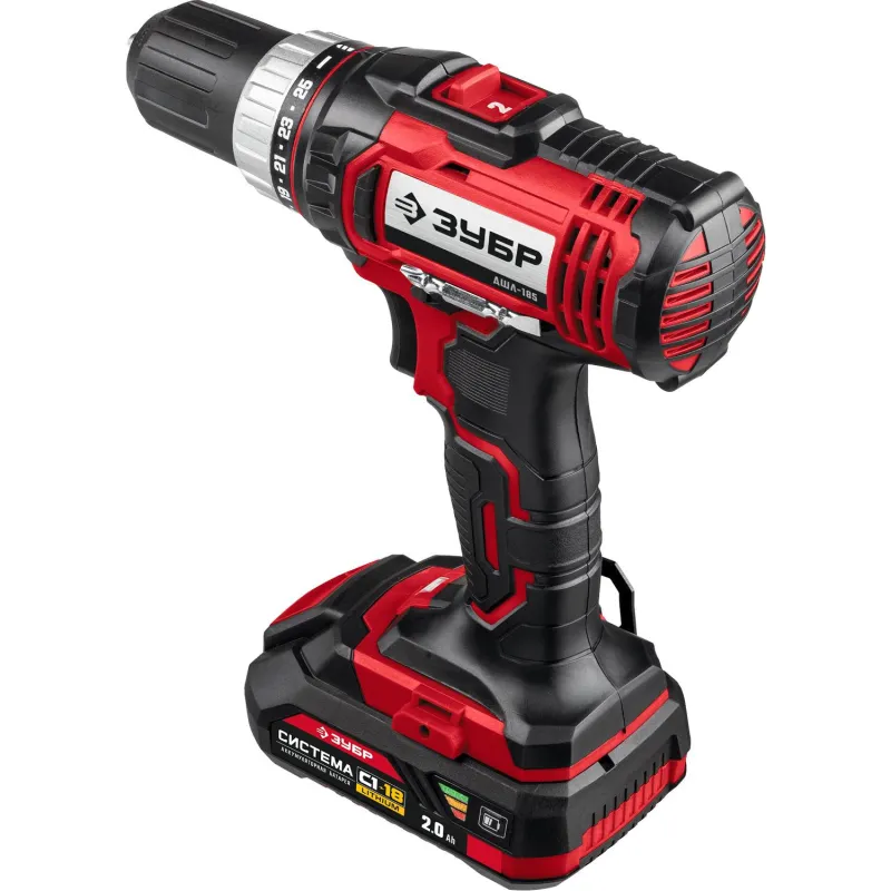 Дрель-шуруповерт аккум. ЗУБР Мастер 18В, 2х2.0Ач, 40Нм  (ДШЛ-185-22) - фото 4