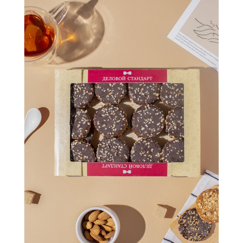 Печенье сдобное Деловой Стандарт Печенье с фундуком и шоколадом, 340г - фото 4