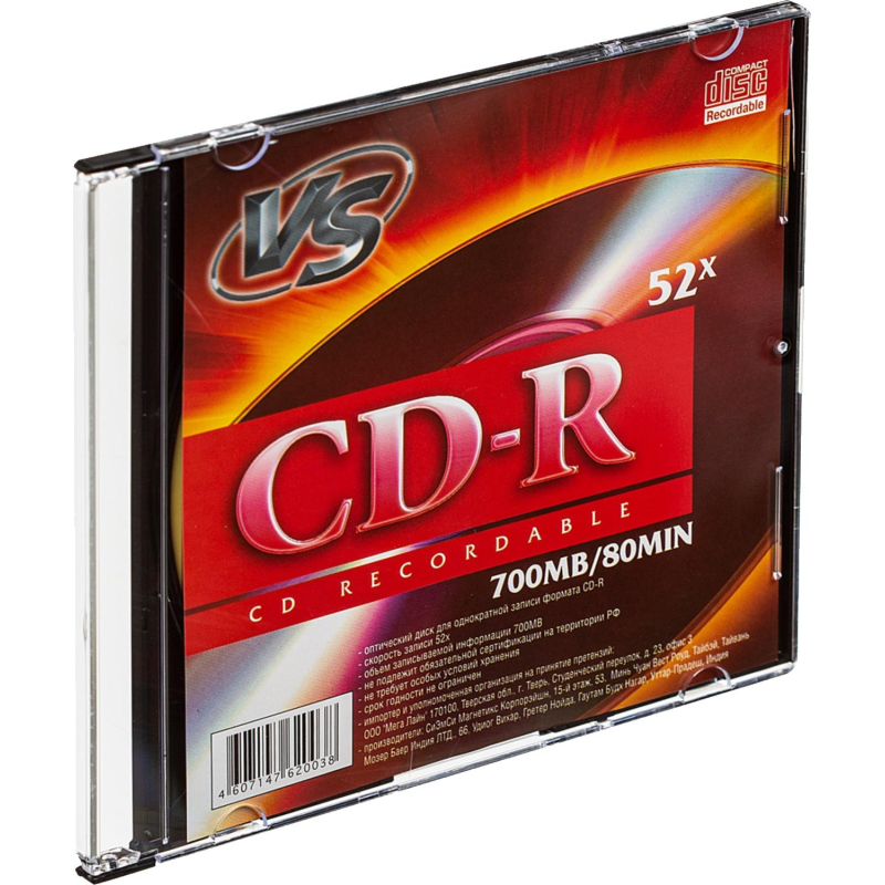 Носители информации CD-R, 52x, VS, Slim/5, VSCDRSL501 - фото 3