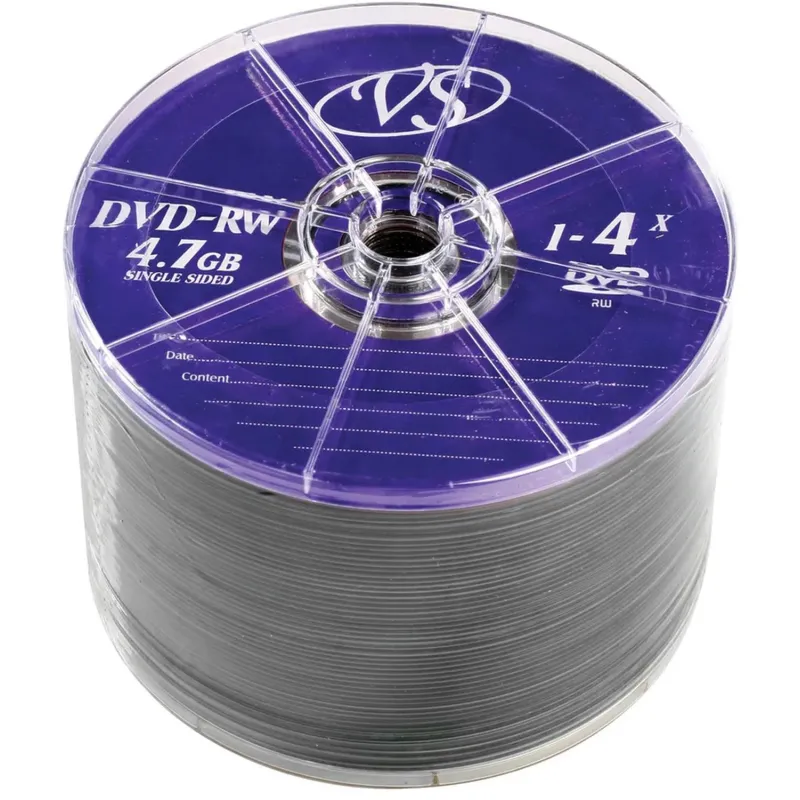 Носители информации DVD-RW, 4x, VS, Bulk/50, VSDVDRWB5001 - фото 1