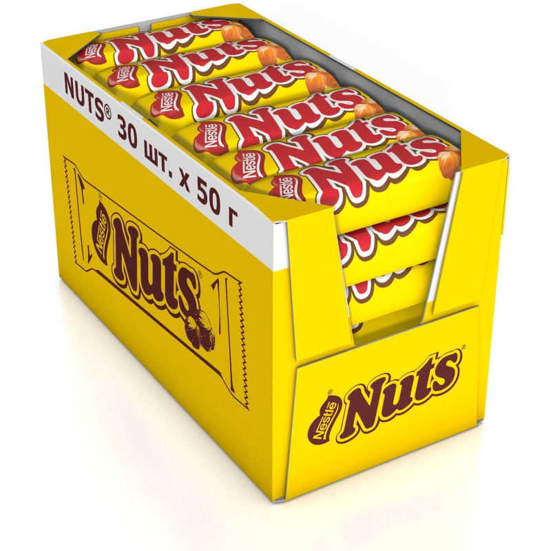 Шоколадный батончик  Nuts, 50гх30шт/уп - фото 3