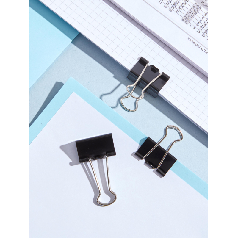 Зажимы для бумаг 25мм 12шт./уп.Комус, в картонной коробке - фото 12