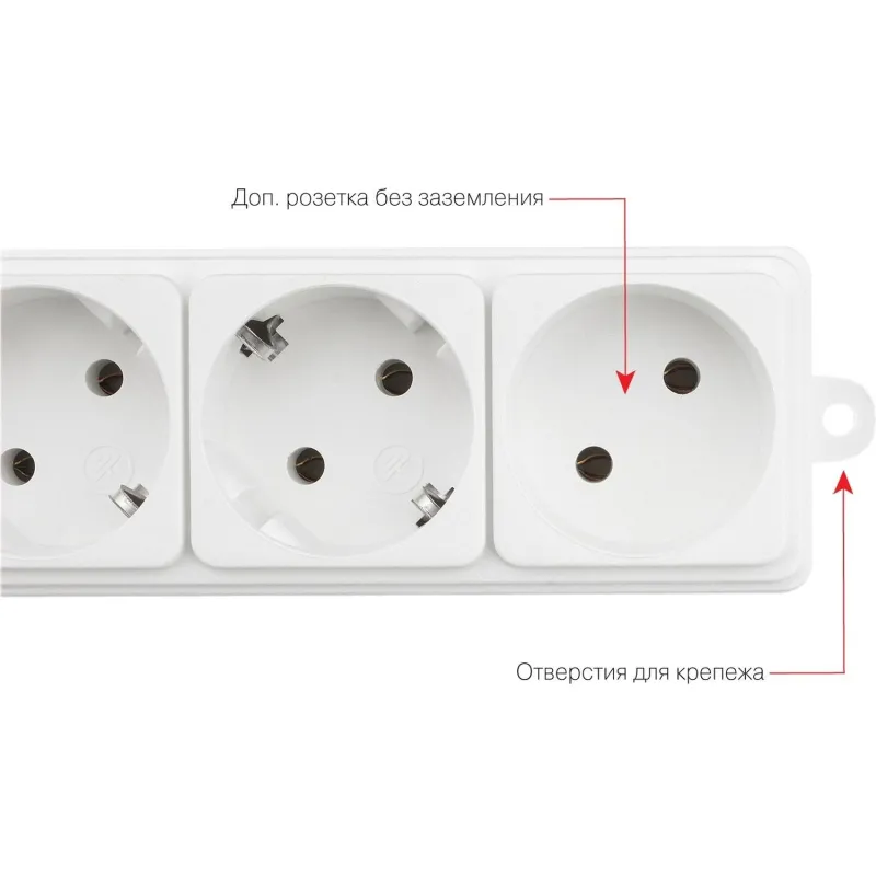 Сетевой фильтр Power Cube 5м, 6р белый 16А/3,5кВт (3x1,5)(SPG6-А2) - фото 4