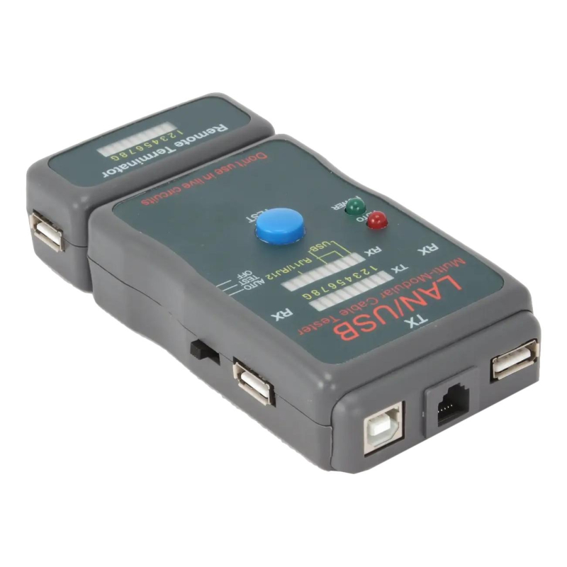 Тестер Cablexpert NCT-2, 100/1000 Base-TX,  для UTP, STP, RJ-11, LAN - фото 1