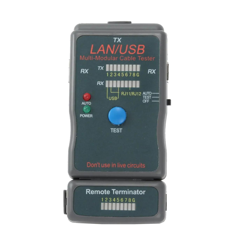Тестер Cablexpert NCT-2, 100/1000 Base-TX,  для UTP, STP, RJ-11, LAN - фото 3