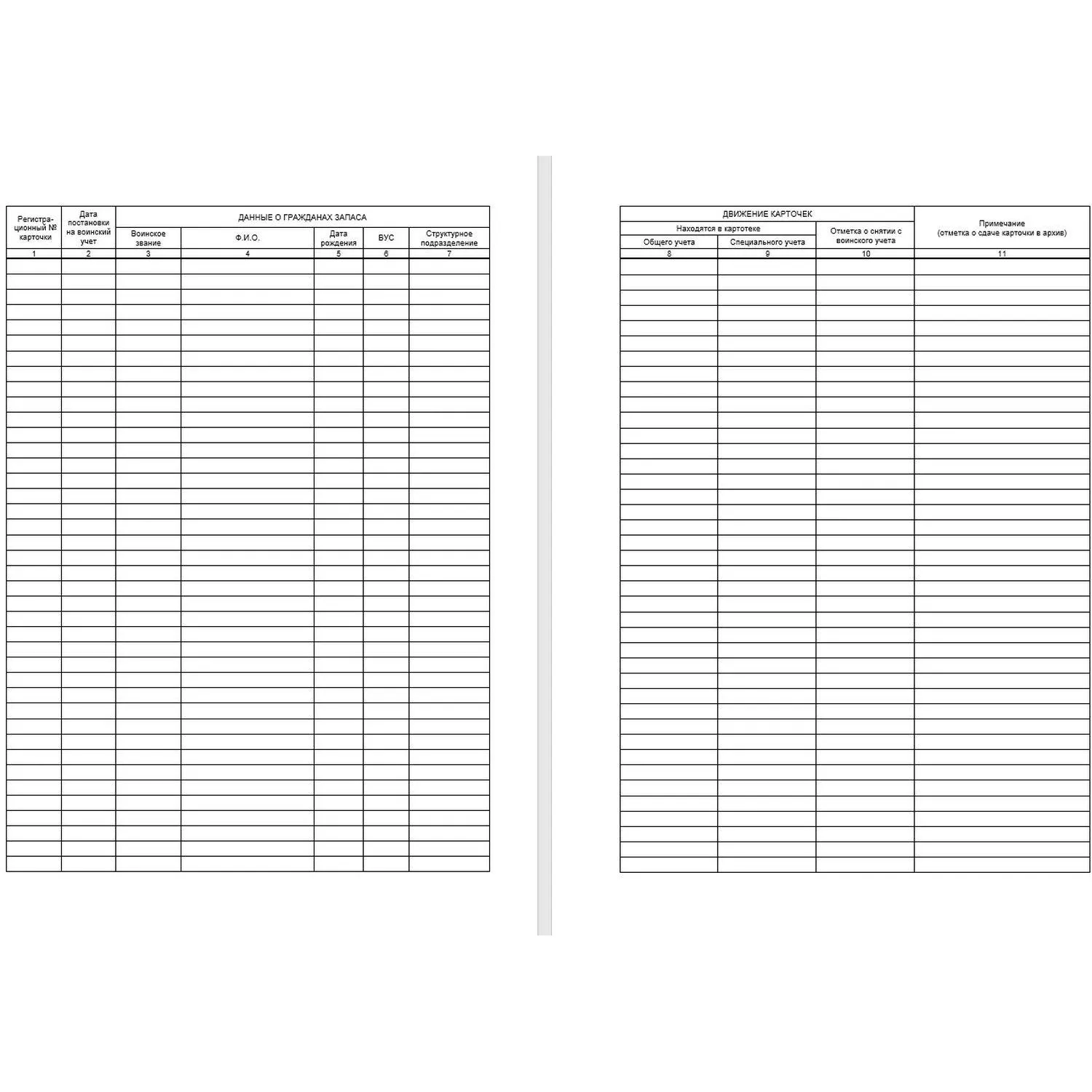 Журнал учета карточек граждан, подлежащих воинскому учету ВУ-03 - фото 2
