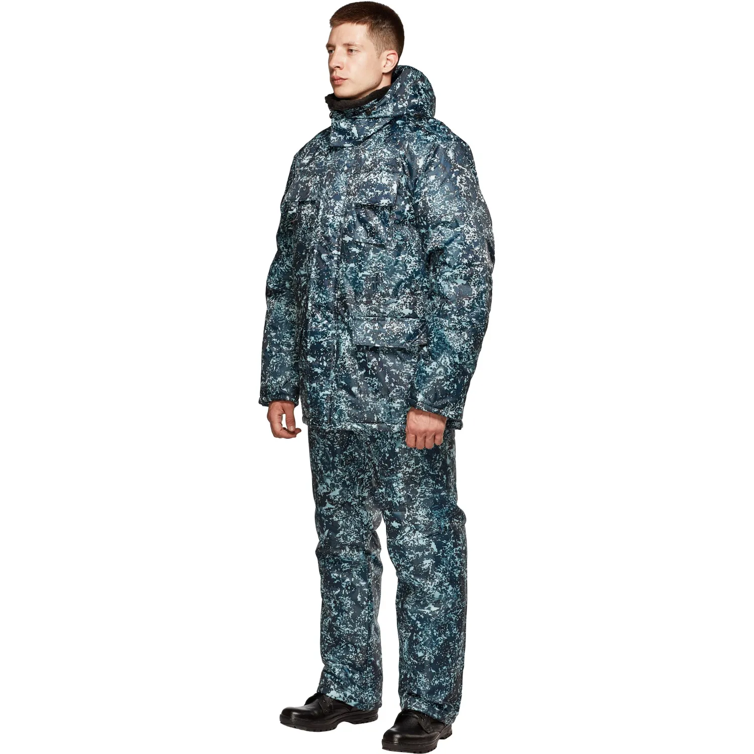 Костюм зимний Охранника с п/к КМФ цифра серый(р.44-46) 182-188 - фото 2