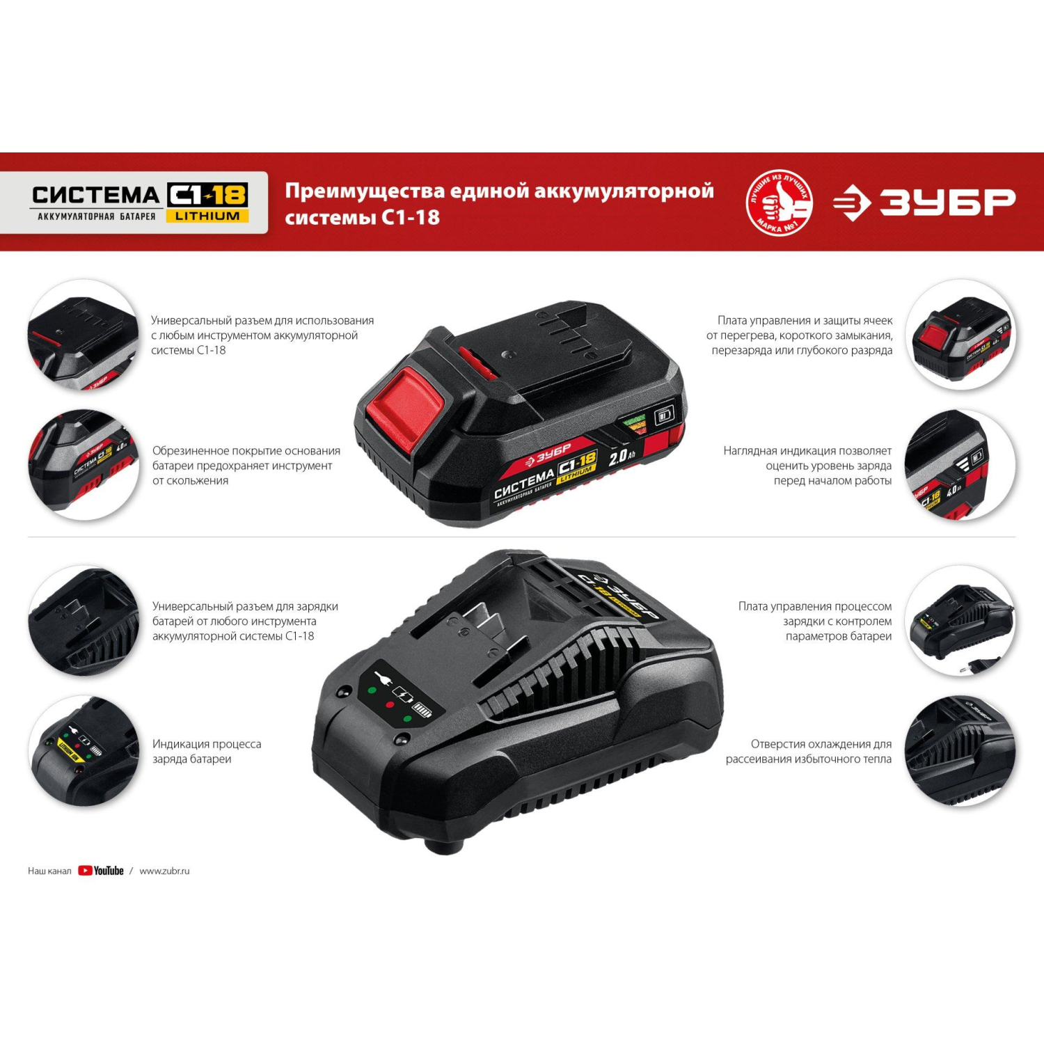 Гайковерт аккумуляторный бесщет. ударный ЗУБР 18В, 1/2, 1х4Ач (ГУЛ-410-41) - фото 24