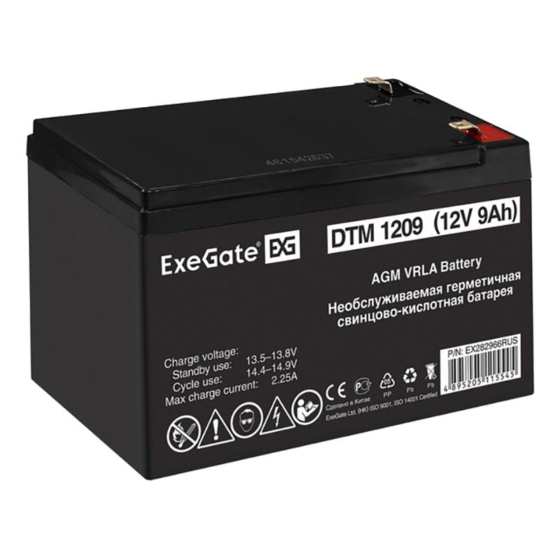 Батарея для ИБП ExeGate DTM 1209 (12V 9Ah, клеммы F2)(EX282966RUS) - фото 1