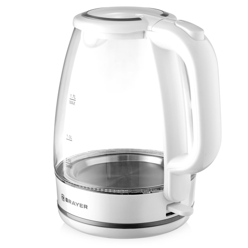 Чайник BRAYER 1030BR-WH,2200 Вт, 1,7 л, стекл.корп., подсветка - фото 6
