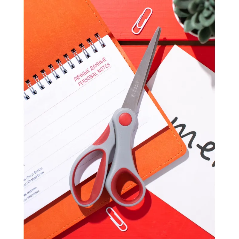 Ножницы Attache 180 мм с пласт.прорезинен.эллипт., красно-серыми ручками Ножницы Attache 180 мм с пласт.прорезинен.эллипт., красно-серыми ручками - фото 8