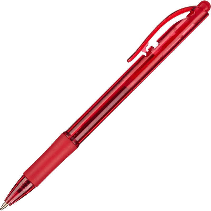 Ручка шариковая автомат. Pentel FineLine рез.манж,0,7мм красн BK417-B - фото 1