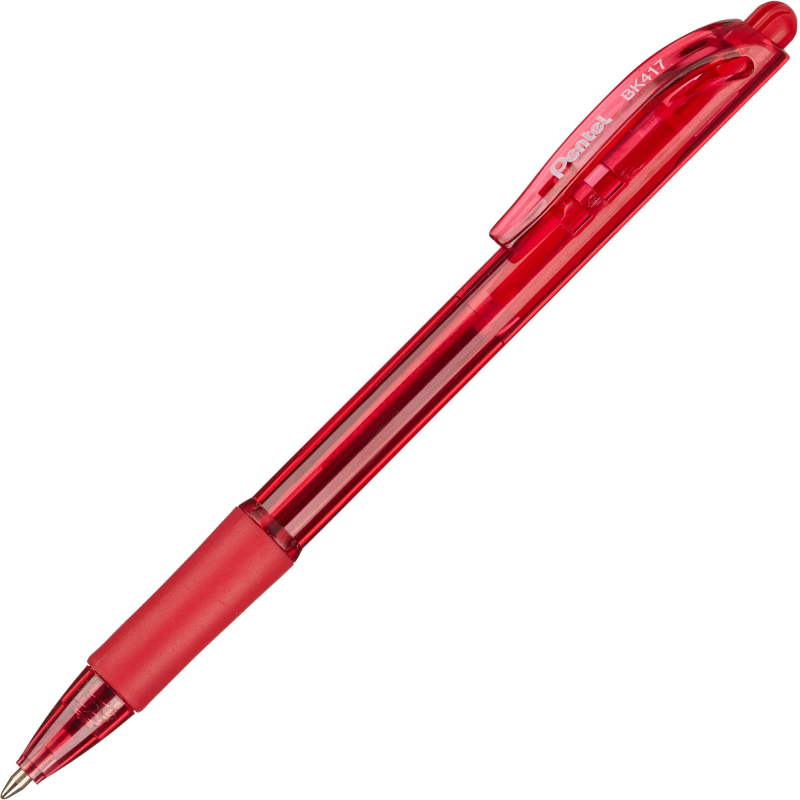 Ручка шариковая автомат. Pentel FineLine рез.манж,0,7мм красн BK417-B - фото 2