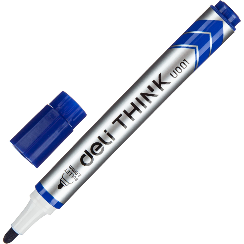 Маркер для белых досок Deli Think 2 мм синий кругл.нак.EU00130 - фото 1