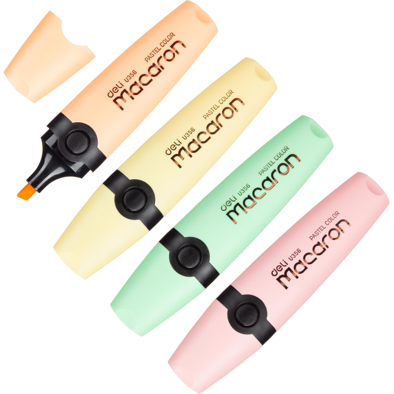 Набор текстовыделителей Deli Macaron 1-5 мм 4 цвета EU356-MT - фото 1