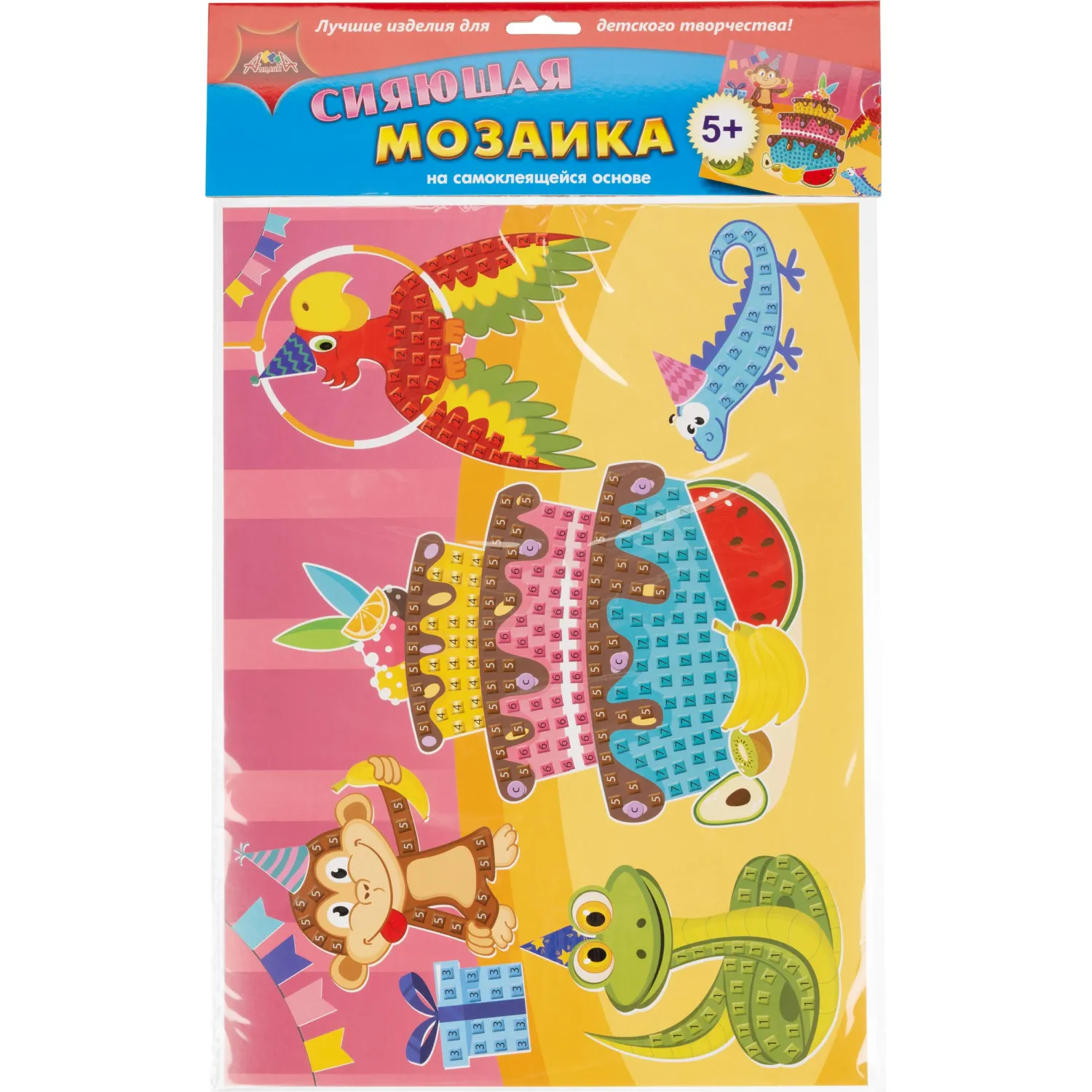 Мозаика самоклеящаяся сияющая из мягк. пласт. А3 Сладкий праздник С2258-31 - фото 1