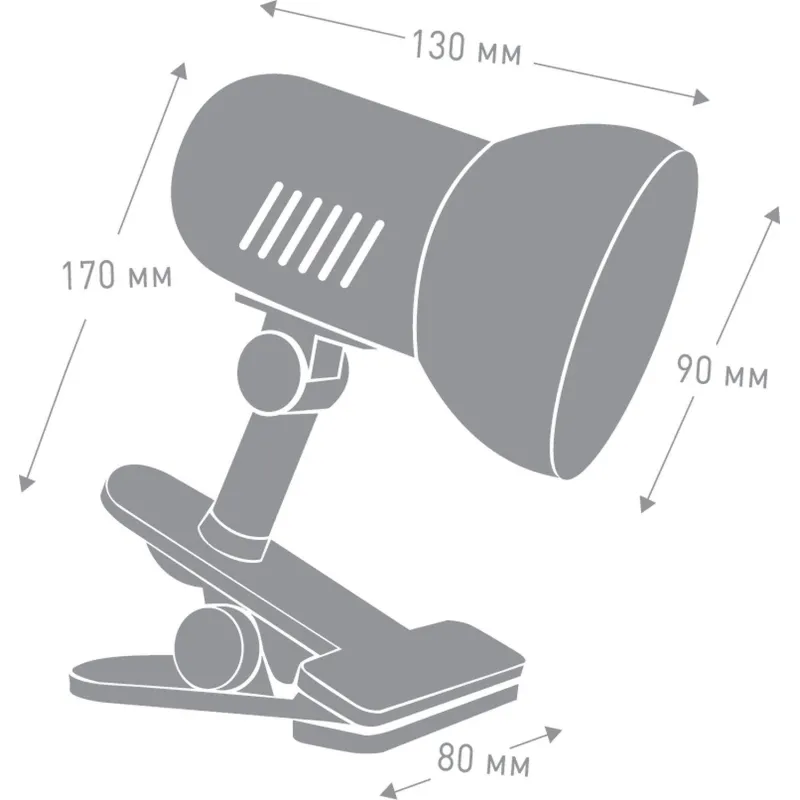 Светильник Camelion H-035 прищепка черный Е27 60W Светильник Camelion H-035 прищепка черный Е27 60W - фото 3