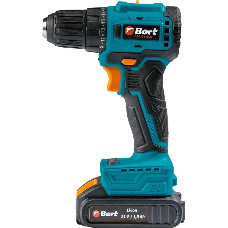 Дрель-шуруповерт аккум. бесщет. BORT BAB-21-BLK, 2АКБ(1,5Ач) (93413526) - фото 3
