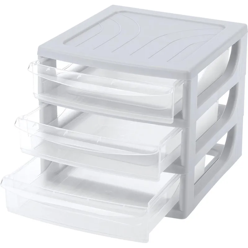 Бокс с выдвижными лотками А6 175х186х214мм 3выдв.отд, светло-сер. 433224030 - фото 2