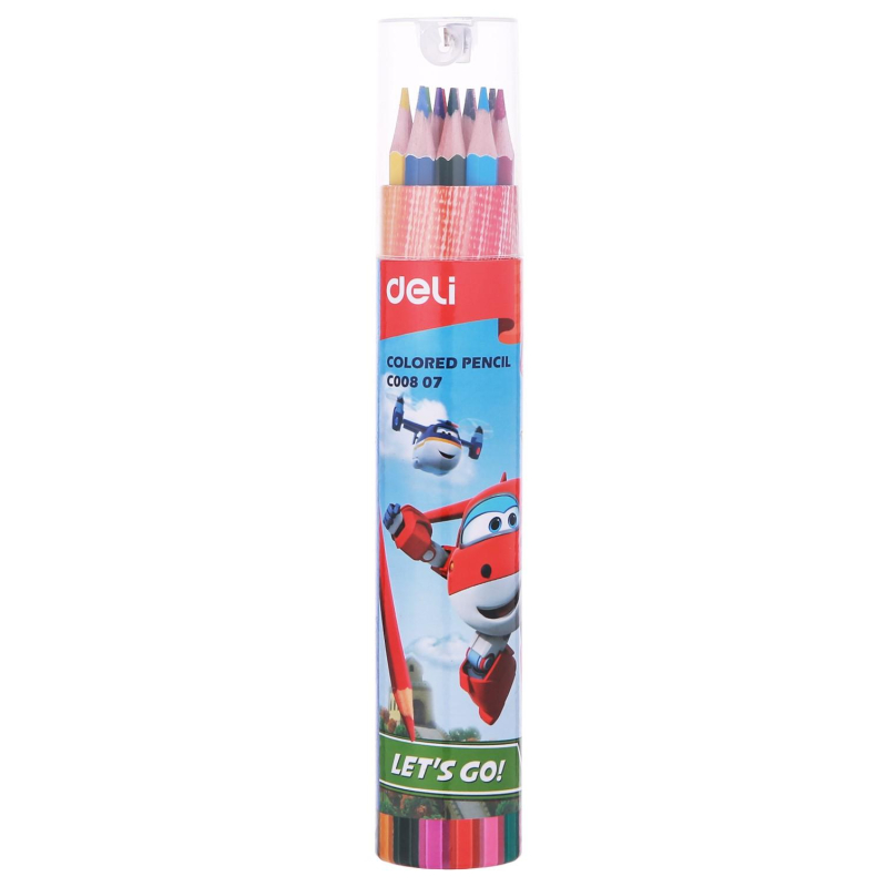 Карандаши цветные Deli Super Wings шестигран.,тополь 12цв/наб туба EC00807 - фото 1