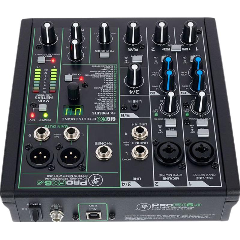 Микшерный пульт Mackie ProFX6v3, 6-канальный, с процессором эффектов - фото 4