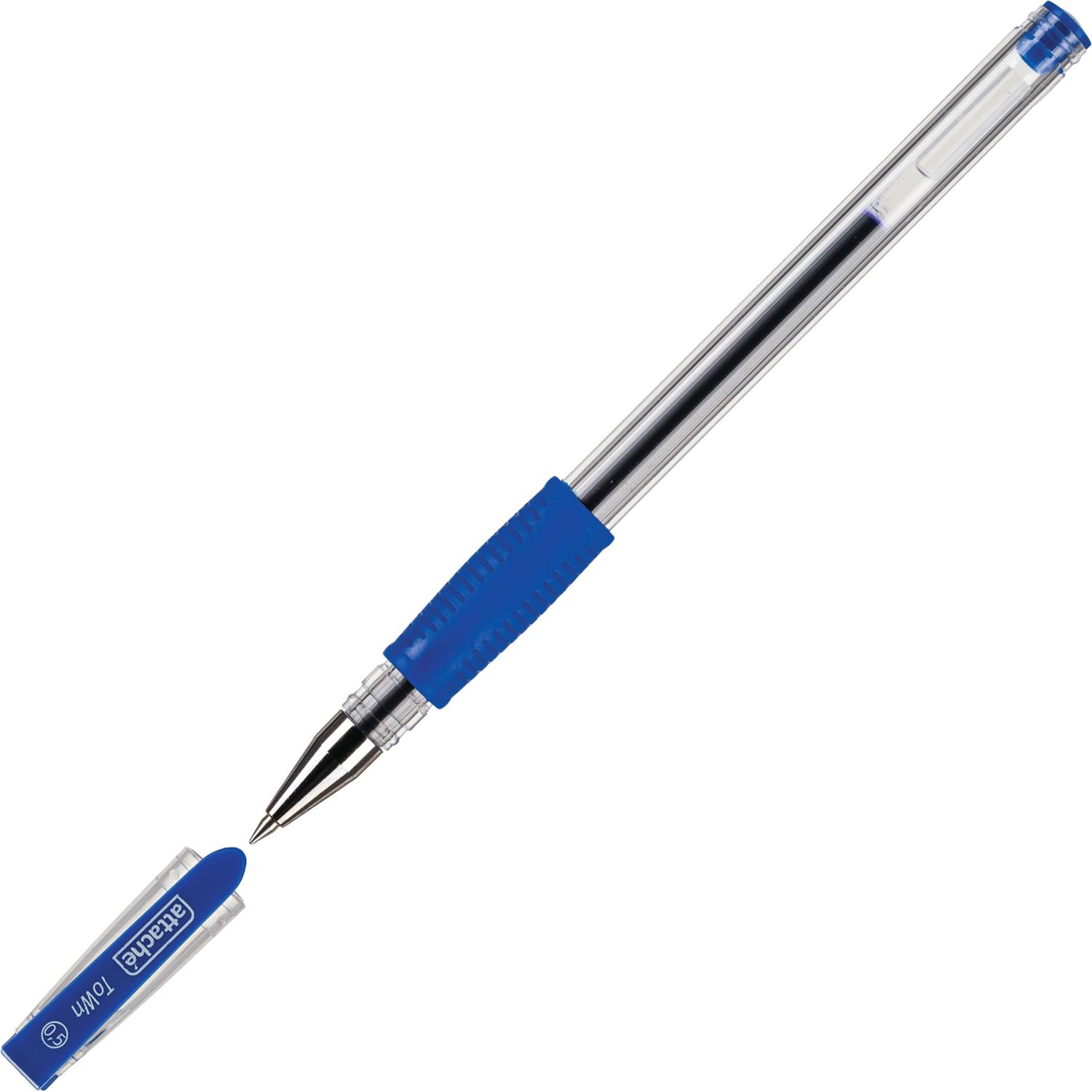 Ручка гелевая неавтомат. Attache Town 0,5мм с резин.манжеткой синий - фото 3