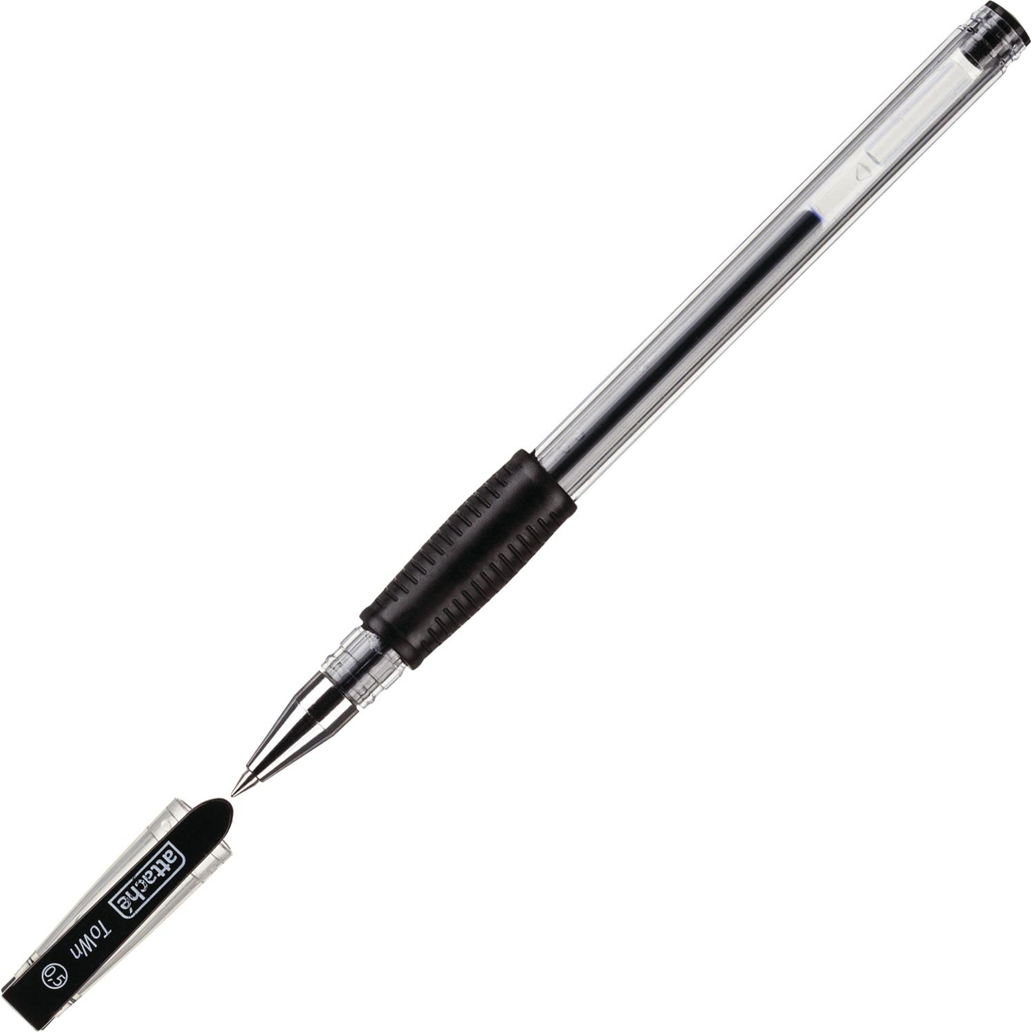 Ручка гелевая неавтомат. Attache Town 0,5мм с резин.манжеткой черный - фото 3