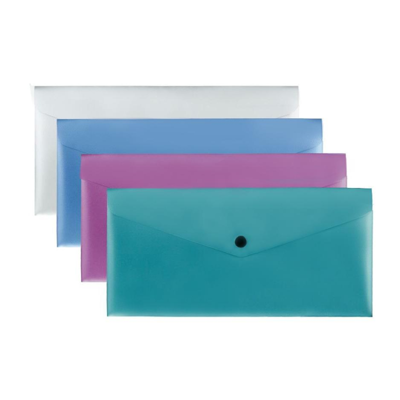 Папка-конверт на кнопке Attache Metallics А6 200мкм 4цв/уп,горизинтальная - фото 1